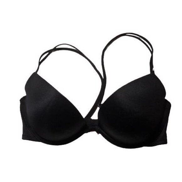 Victoria's Secret PINK 34C Wear Everywhere Push Up Black underwire Bra 4124 - Picture 1 of 6